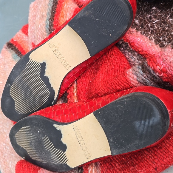 Trotters Red Woven Leather Loafer Flats Vintage Sz 8.5 - Picture 6 of 6